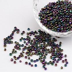 12/0 iris abalorios de la semilla de cristal redondo, colorido, 2mm, agujero: 1 mm, aproximamente 3304 unidades / 50 g