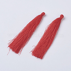 Polyester Tassel Pendants, Red, 88~96x8~20mm