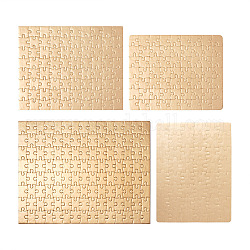 4 pièces 4 style presse à chaud papier puzzle d'artisanat de transfert thermique, rectangle, verge d'or, 1 ensemble/style
