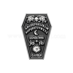 Wahrsagebrett Thema Emaille Pin, Abzeichen aus platinfarbener Legierung für Rucksackkleidung, Hexagon, 30x19 mm