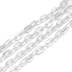 Aluminum Cable Chains, Unwelded, Flat Oval, Gainsboro, 7x4.5x1.2x1mm, about 100m/bag