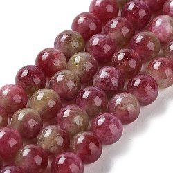 Gefärbte natürliche malaysia jade perlen stränge, Runde, Medium violett rot, 6 mm, Bohrung: 1 mm, ca. 31 Stk. / Strang, 7.48 Zoll (19 cm)