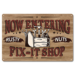 CREATCABIN Metal Tin Sign Now Entering Rusty Nuts Fix-It Shop Signs Vintage Iron Sign Painting Poster Plaque Retro Mural Hanging Wall Art Decoration for Home Garage Restaurant Bars Cafes Pubs 8x12Inch