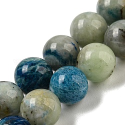 Azurite bleue naturelle en brins de perles de calcite, Perles rondes en pierres précieuses fluorescentes réactives aux UV, 8mm, Trou: 0.7mm, Environ 49 pcs/chapelet, 15.75'' (40 cm)