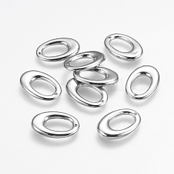 Ciondoli in plastica ccb, ovale, platino, 21x14x3mm, Foro: 1 mm