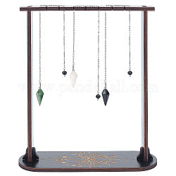 Creatcabin маятник-бабочка, подставка для дисплея, деревянная хрустальная полка с 3 шт., хрустальные маятники для гадания, лозоходство, вещи ведьмы для хрустальных камней, декор ожерелья, 11.8 x 9.8 x 3 дюйма