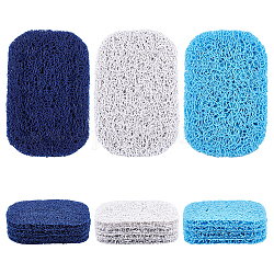 AHADERMAKER 15Pcs 3 Colors PVC Soap Saver Pads, Oval, for Soap Dish Soap Holder Accessory, Mixed Color, 118x76x10mm, 5pcs/color