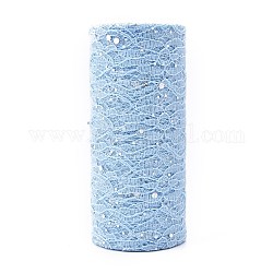 Nastri in mesh deco glitter con paillettes, tessuto di tulle, per la decorazione della festa nuziale, decorazione di gonne, azzurro, 6 pollice (150 mm), 10iarde/rotolo