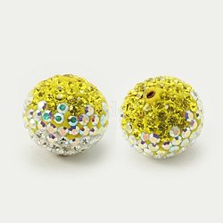 Austrian Crystal Beads, Pave Ball Beads, with Polymer Clay inside, Round, 249_Citrine, 10mm, Hole: 1mm