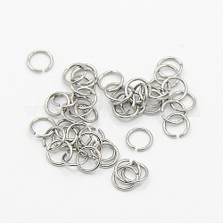 304 Edelstahl Ringe springen, Edelstahl Farbe, 24 Gauge, 4x0.5 mm, Innendurchmesser: 3 mm, Bohrung: 3.5 mm, ca. 312 Stk. / 5 g