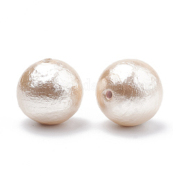 Perles de coton compressées, Écologiques, teinte, ronde, peachpuff, 20~20.5mm, Trou: 1.6mm