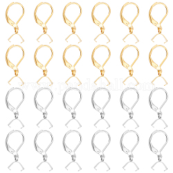 UNICRAFTALE 40Pcs 2 Colors 304 Stainless Steel Leverback Earring Findings with Pendant Bails Pin 0.8mm Metal Earrings Leverback Earring Findings for Jewlery Making Golden Stainless Steel Color