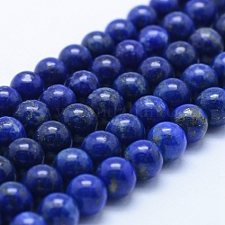 Abalorios de lapislázuli naturales hebras, grado ab, redondo, 6mm, agujero: 1 mm, aproximamente 67 pcs / cadena, 15.7 pulgada (40 cm)