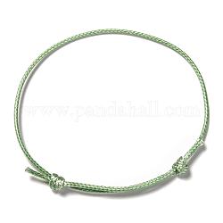 Koreanisch gewachsten Polyester-Schnur Armband machen, hellgrün, einstellbarem Durchmesser: 40~70 mm