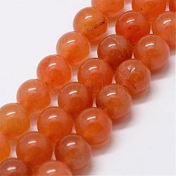 Natural Red Aventurine Bead Strands, Grade A, Round, 6mm, Hole: 1mm, about 61pcs/strand, 15 inch