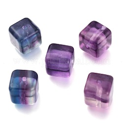 Natural Fluorite Beads, Cube, 9.5~10mm, Hole: 1.8mm