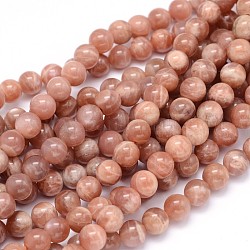 Runden natürlichen Grad b sunstone Perlen Stränge, 6 mm, Bohrung: 1 mm, ca. 65 Stk. / Strang, 15.3 Zoll