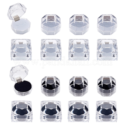 Fingerinspire 16Pcs 4 Style Transparent Plastic, for ring storage box, jewelry storage box, Mixed Color, 4pcs/style