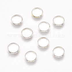Brass Cabochon Settings, Lead Free and Cadmium Free, DIY Material for Hair Accessories, Flat Round, Silver Color, 8mm, Round Tray: 6.5mm