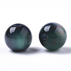 Perles en résine, pierre d'imitation, ronde, dark cyan, 8mm, Trou: 1.6mm