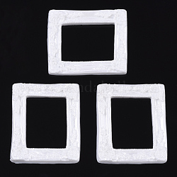 Cabochons in resina, rettangolo, bianco, 60x51~52x8mm