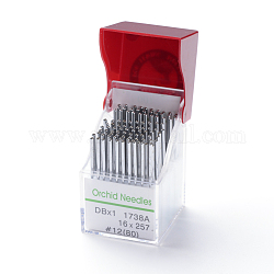 Orchid Needles for Sewing Machines, DBx1 #18(110), Platinum, Pin: 1.1mm, 38x1.5mm, Hole: 0.5mm, about 10pcs/card, 10cards/box