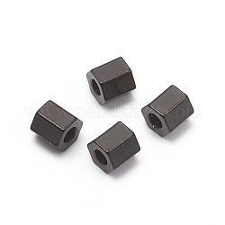 304 из нержавеющей стали разделительные бусины, шестиугольник, электрофорез черный, 4.5x4.5x4 мм, отверстие : 1.8 мм