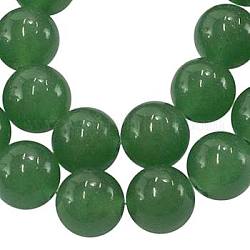 Chapelets de perles de jade teintes naturelles, aventurine verte, ronde, environ 10 mm de diamètre, Trou: 1mm, Environ 39 pcs/chapelet, 16 pouce