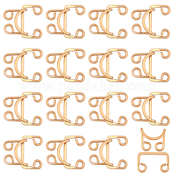 CHGCRAFT 16Pcs Alloy Buckles, Closure Sewing Fasteners for Garment Accessories, Light Gold, Buckles: 25~28x16.5x1.5mm, Hole: 4x5mm; Hook: 23x19x8mm, Hole: 4x5mm