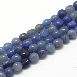 Chapelets de perles en aventurine bleue naturelle, ovale, 8~15x7~12x4~12mm, Trou: 1mm, Environ 30~45 pcs/chapelet, 15.7