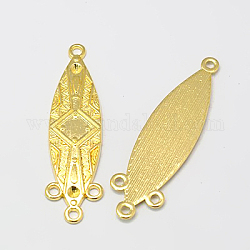 Tibetan Style Connector Rhinestone Settings, Lead Free & Cadmium Free & Nickel Free, Oval, Golden, about 44.5mm long, 11.5mm wide, 1.5mm thick, hole: 2mm