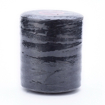 Cordon en polyester ciré pour la fabrication de bijoux, noir, 0.7mm, environ 743.65 yards (680 m)/rouleau