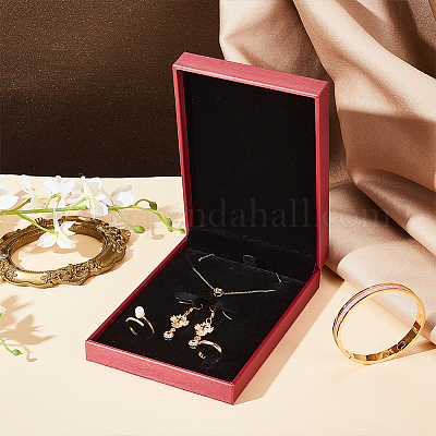 Прямоугольная коробка из искусственной кожи с ворсом для хранения ювелирных изделий AJEW-WH0505-86A-02-1