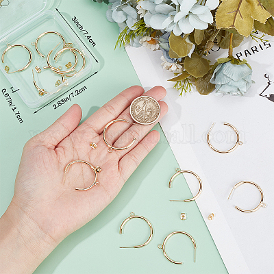 16 шт. латунные кольца-гвоздики для сережек KK-BBC0011-99-1