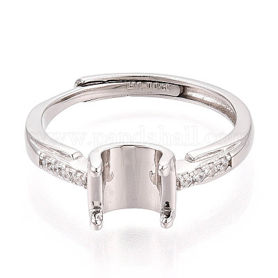 Позолоченное родием 925 стерлинговое серебро с микропаве из кубических цирконий помолвочное кольцо-солитер STER-N016-74P-1