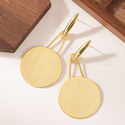 Плоские круглые серьги-гвоздики из сплава FS-WG56DB5-02-1