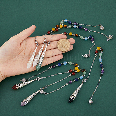 1 набор из 7 чакровых шестигранных призм с драгоценными камнями FIND-FH0006-88-1