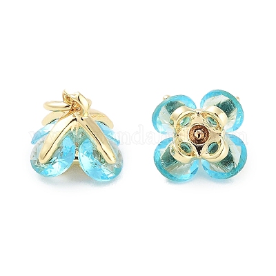 Латунные микро проложить кубического циркония подвески KK-C051-14G-06-1