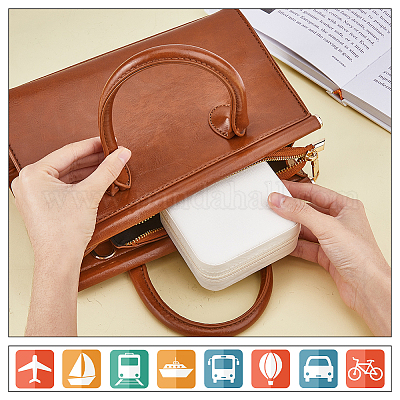 Квадратная коробка на молнии из ПВХ с ворсом для хранения ювелирных изделий CON-WH0099-03B-1