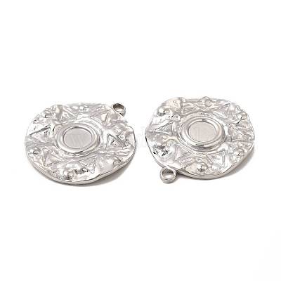 Подвеска-кабошон из не тускнеющей нержавеющей стали 304 STAS-E182-02P-1