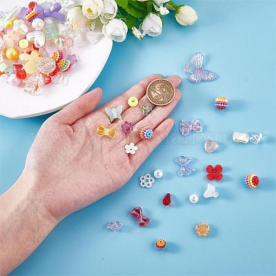 150 個ランダムローズアクリルビーズクマパステルスペーサービーズ蝶 