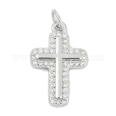 Латунные микропаве прозрачные подвески с фианитом KK-G522-51P-03-1