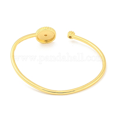 Браслеты с открытыми манжетами из латуни и прозрачным фианитом BJEW-B110-03G-02-1