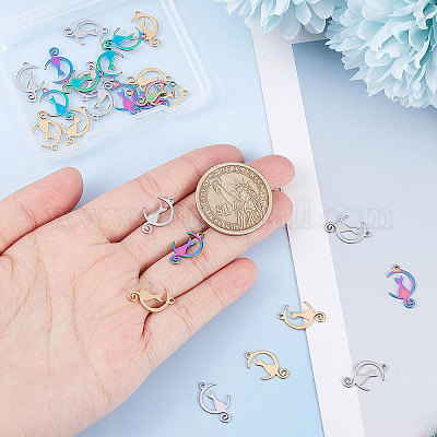 30 шт. подвески из нержавеющей стали 304 двух цветов STAS-BBC0001-40-1