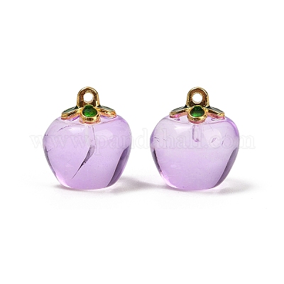 Подвески из прозрачного стекла в виде яблок DGLA-E004-16F-1