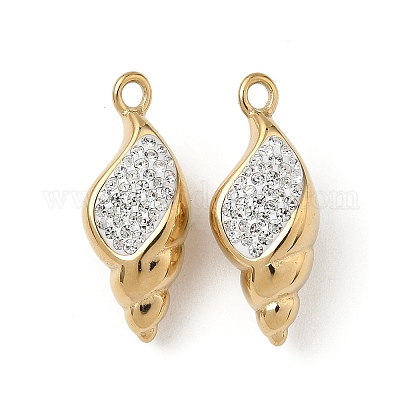 Подвески из нержавеющей стали 304 со стразами из глины STAS-L022-526G-1