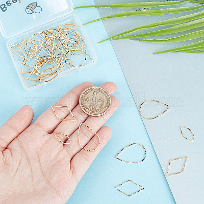 60шт 3 стильных латунных соединительных кольца KK-BBC0003-09-1