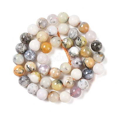 Натуральный белый опал африканские бусы пряди G-E472-02-8mmC-1