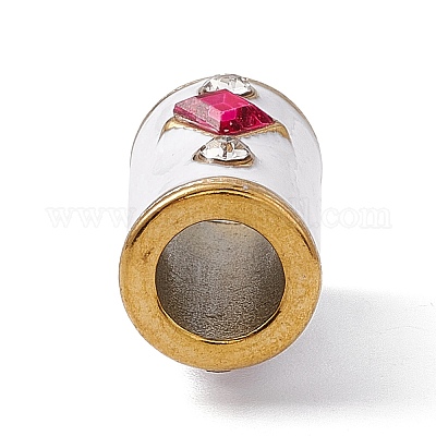 Европейские бусины из кубического циркония из нержавеющей стали золотистого тона 304 STAS-E179-17G-01-1