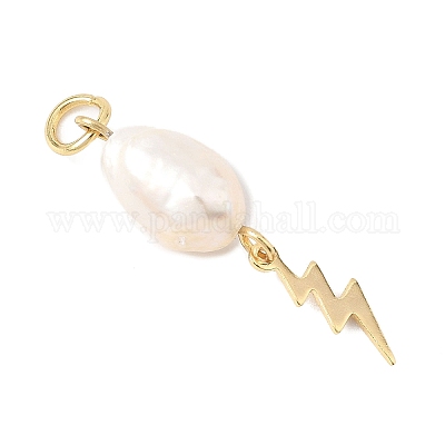 3 шт. 3 стиля натурального культивированного пресноводного жемчуга риса с подвесками в виде луны PALLOY-JF04583-01-1